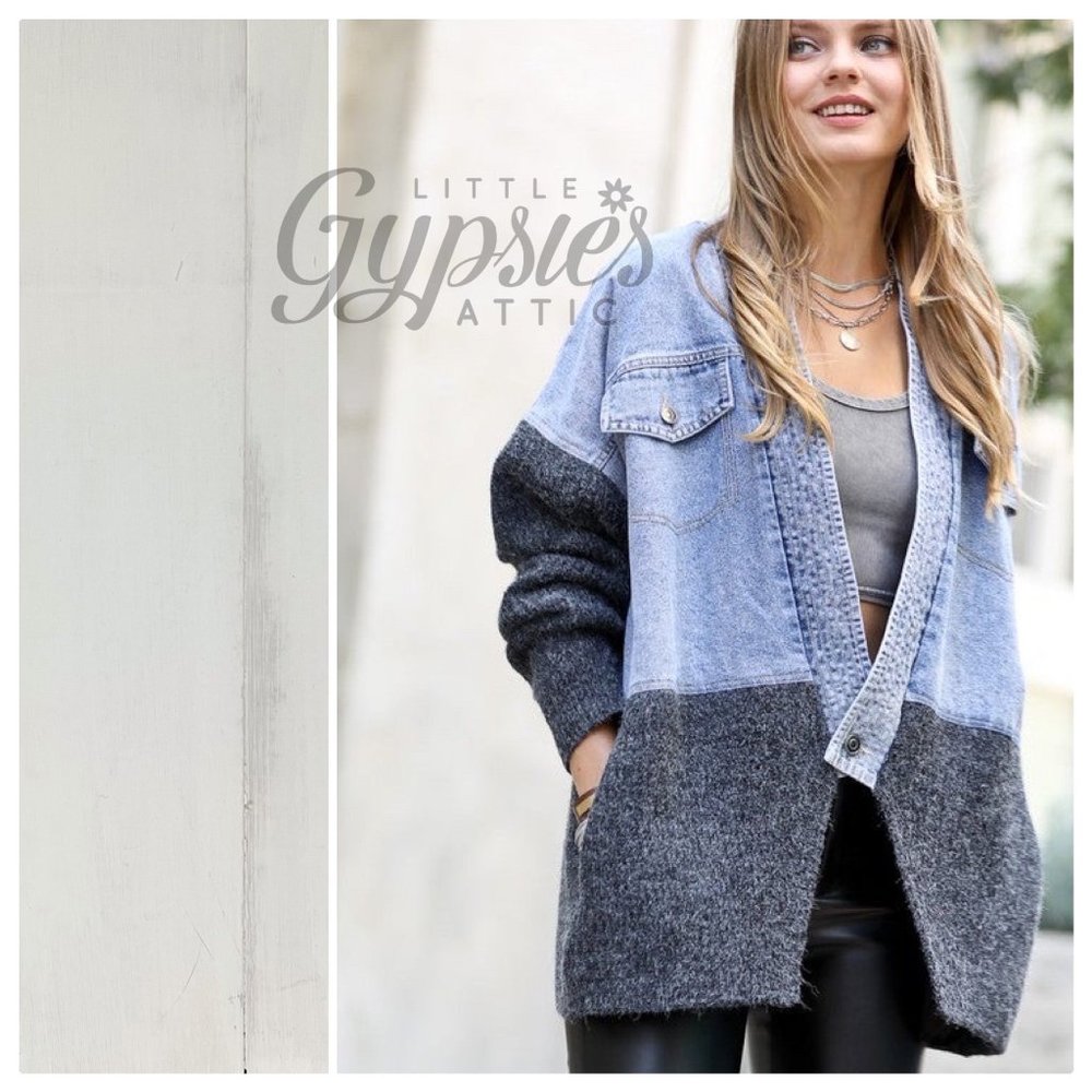 Stand Out One Button Denim Jacket - Picture 2 of 8